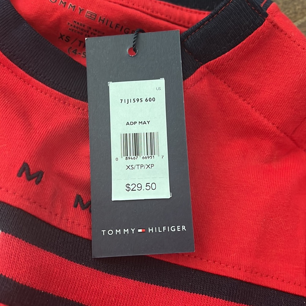 Tommy Hilfiger Adaptive Toddler XS 4-5 Short Sleeve Shirt Velcro Neck - Picture 4 of 5